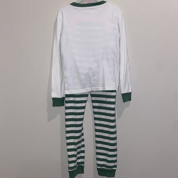GYMBOREE Sz 8 Elf Christmas Holiday Pajamas Set Green White Lightweight Winter - Picture 4 of 6